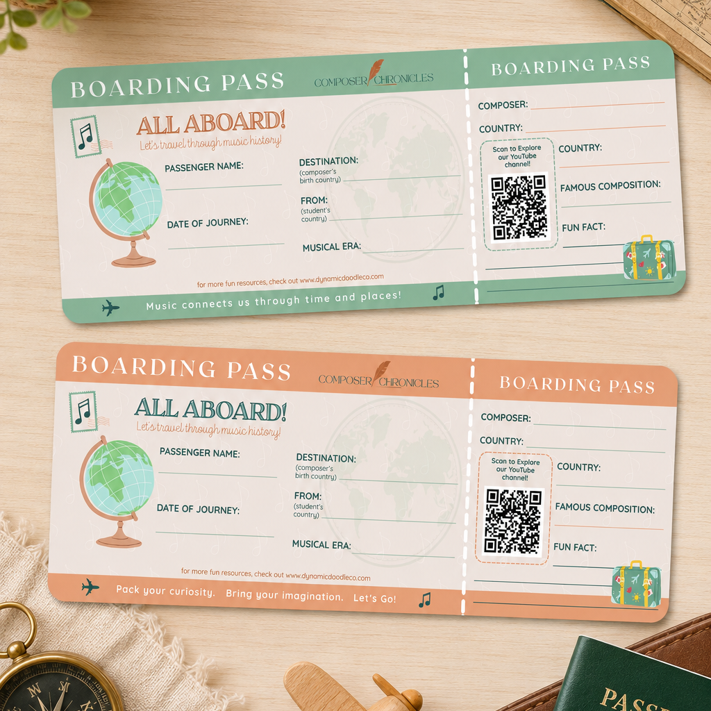 Composer Passport + Boarding Pass Printable PDF