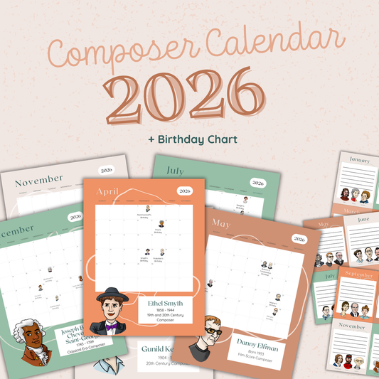 2026 Composer Calendar - Digital Download