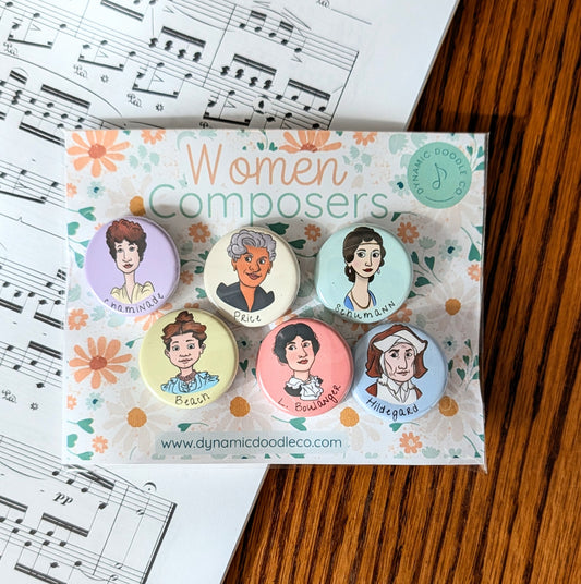 Women Composers Button Gift Set